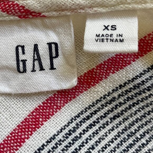 Gap Striped Sleeveless Linen Jumpsuit - Size XS - Picture 2 of 3